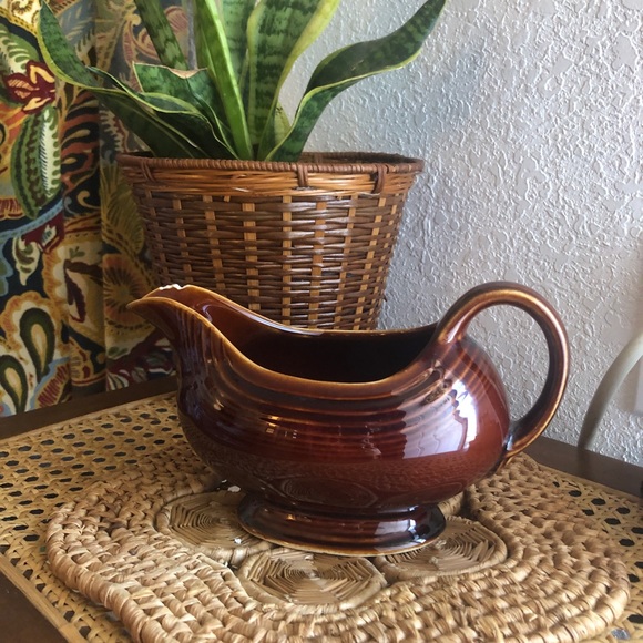 Vintage Homer Laughlin Fiesta Pottery Amber Stone Open Sauce Gravy Boat 18 oz - Picture 4 of 16